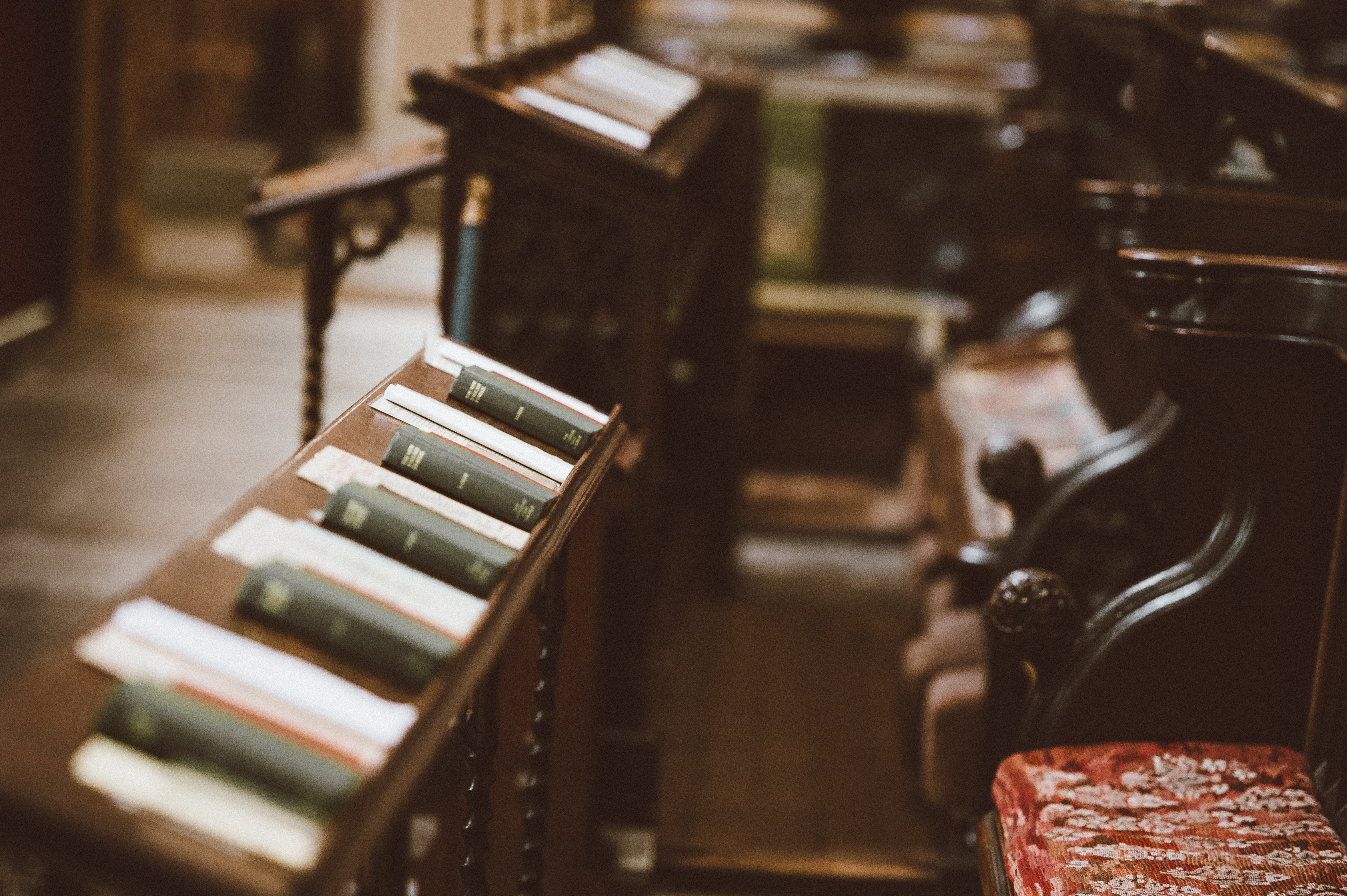 Pews and hymn books